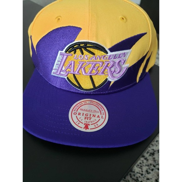 Los Angeles Lakers Hat Cap Shark Tooth Snap Back Snapback Mitchell Ness - Picture 1 of 9